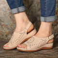 Women's Casual Peep Toe Hollow Out Wedges Sandals
